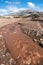 Layered sedimentary rocks of the Rio Grande, Mendoza Province, Argentina