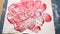 Layered Stencil Art: Pink Flower Drawing On Paper