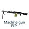 Layered vector illustration of Machine Gun PEP, military weapon automatic machinegun