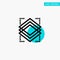 Layers, Object, Layer, Server turquoise highlight circle point Vector icon