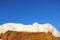 Layers of sand, snow, sky