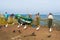 Laying nets after night fishing, Sri Lanka