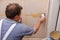 After laying the tiles on the wall, you must fill the spaces between the tiles, a special cement mass or fugue.