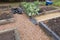 Laying weed control fabric and gravel path in a garden, UK