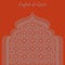 Laylat al-Qadr. Islamic religion holiday. Symbolic silhouette of the mosque. Red shades of color. Paper style