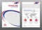 Layout flyer template size A4 cover page blue and red modern circle curves Vector design