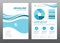 Layout flyer template size A4 cover page Blue Wave style Vector design