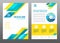 Layout flyer template size A4 cover page blue and yellow stripe Vector design