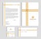 Layout template size A4 cover, page business card and letter - Bamboo weaving cross Vector set design