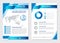 Layout template size A4 Front page and back page Blue square oblique Vector design