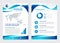 Layout template size A4 Front page and back page Blue wave Vector design