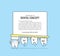 Layout Tooth character brushing teeth with frame illustration vector on blue background. Dental concept.