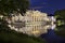 Lazienki palace at night in Warsaw, Poland