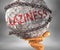Laziness and hardship in life - pictured by word Laziness as a heavy weight on shoulders to symbolize Laziness as a burden, 3d