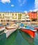 Lazise turquoise harbor and waterfront view, Lago di Garda