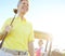 Lazy afternoon of golf. Low angle shot of a handsome older golfer standing in front of a golf cart with his golfing