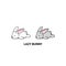 Lazy bunny, cute gray rabbit sleeping icon, logo design, vector illustration