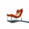 A lazy chair is isolated on a plain color background.
