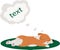 Lazy dog, cute welsh corgi puppy sleeping icon