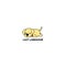 Lazy dog icon, cute labrador puppy sleeping, logo design, vector illustration