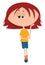 Lazy girl with red hair , illustration, vector