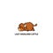 Lazy highland cattle, cute highland cow sleeping icon, logo design