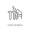 lazy human linear icon. Modern outline lazy human logo concept o