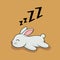 Lazy Rabbit Cartoon Sleeping Bunny Illustration