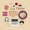 Lazy weekend at home vector icons style design set