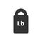 Lb, Lbs weight mass black simple flat icon