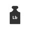 Lb, Lbs weight mass black simple flat icon