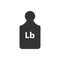 Lb, Lbs weight mass black simple flat icon