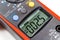 LCD display of digital clamp multimeter closeup