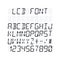 LCD font template for fourteen segment display. Vector illustration