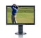 LCD Monitor and Golfer