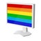 Lcd tv monitor with pride flag on the screen.