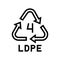 ldpe plastic product sign line icon vector illustration