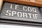 Le coq sportif logo brand and text sign of sportswear store supplier of athletic