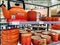 Le Creuset products displayed in a shop