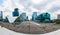 Le Grande Arche blue sky clouds Paris downtown panorama stairs