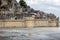 Le Mont Saint-Michel, medieval fortified abbey and village on a tidal island in the Normandy, France,