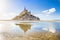 Le Mont Saint-Michel tidal island in Normandy, France