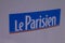 Le Parisien logo and text sign of French daily newspaper covering both international