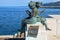 Le Sartine statue at Trieste waterfront in Italy