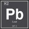 Lead chemical element, dark square symbol