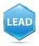 Lead crystal blue hexagon button