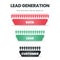 Lead Generation funnel is a customization of the target market group diagram for digital marketing has 3 steps to analyze such as