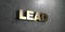 Lead - Gold sign mounted on glossy marble wall - 3D rendered royalty free stock illustration