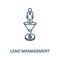 Lead Management icon. Line style element from reputation management collection. Thin Lead Management icon for templates,