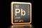 Lead plumbum Pb chemical element. 3D rendering